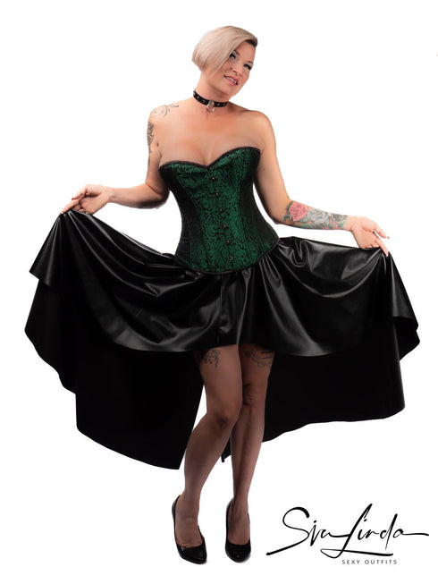 SiaLinda: Rock Cora, schwarz, elastisches Kunstleder, asymmetrisch, geschlitzt, O-Rock - SiaLinda.com